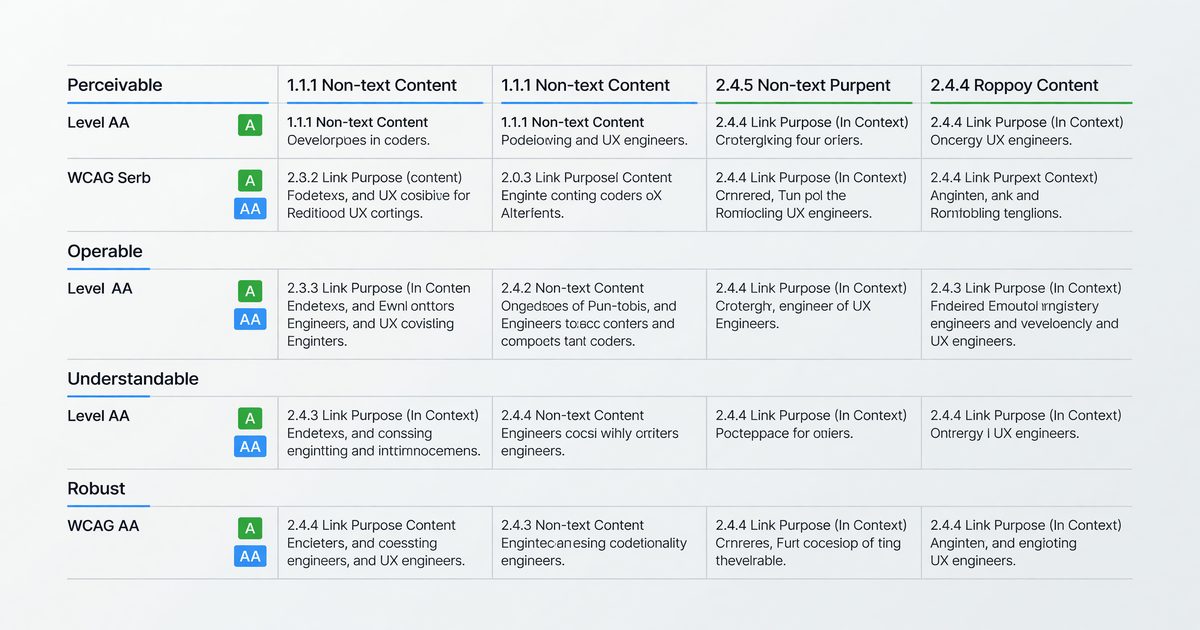 WCAG 2.1 accessibility guidelines document shown with annotated success criteria levels